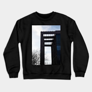 Modern building and two birds Crewneck Sweatshirt